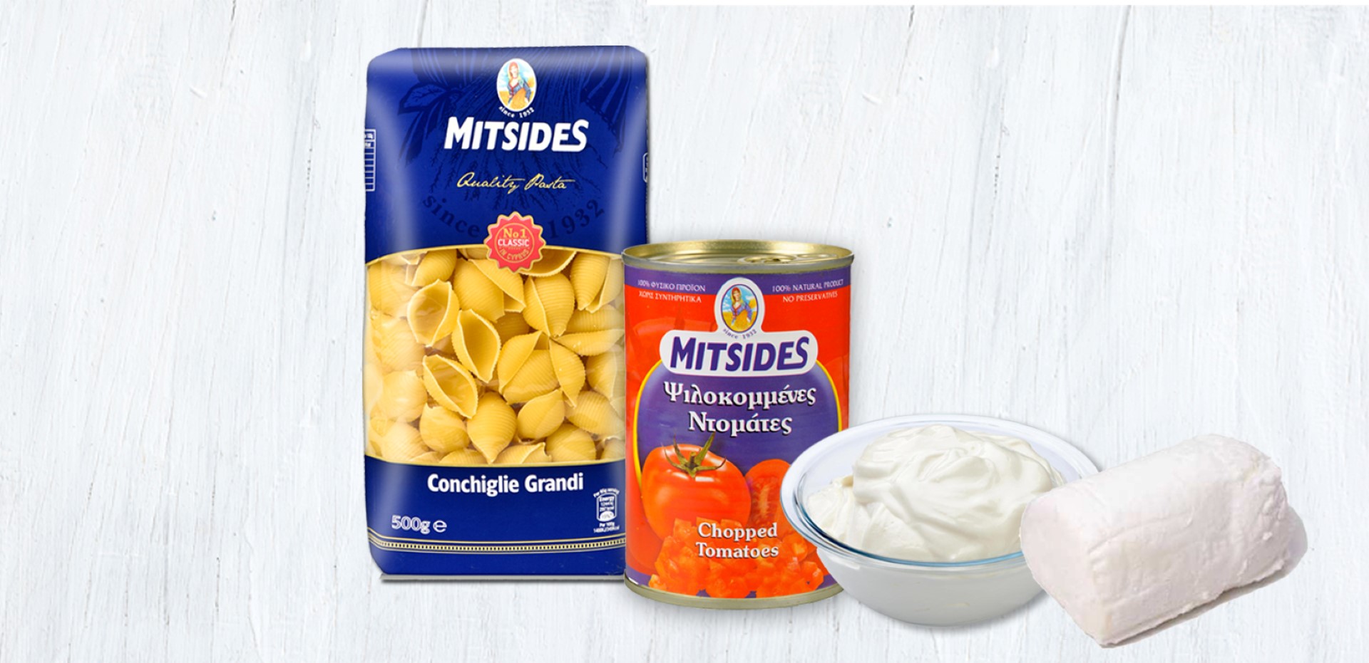 Conchiglie grandi with tomato, goats cheese and yogurt - Mitsides Group