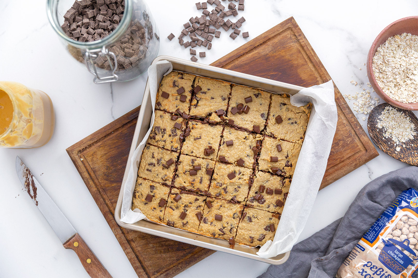 Chocolate chip Chickpea bars - Mitsides Group