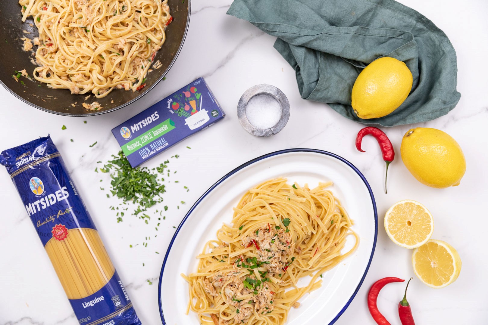 Linguini with Crab and chili - Mitsides Group